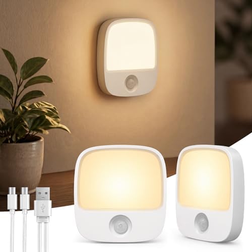EZVALO Rechargeable Motion Sensor Night Lights, 2 Pack Magnetic Stick-On LED by EZVALO
