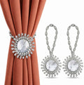 2 Pack Modern Flower Curtain Tiebacks Window Holdback Buckles by Mikomer