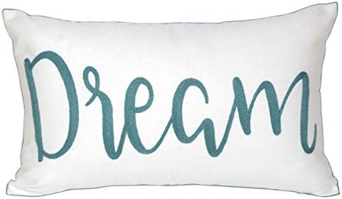 Embroidered Inspirational Quote Throw Pillow Cover by DECOPOW
