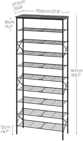 10 Tier Shoe Rack, Large Capacity Shoe Storage Organizer Holds 40 Pairs - Image 3