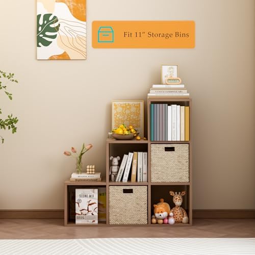 OSCHF Ladder Cube Storage Bookcase, 6-Cube Corner Shelf - Image 6