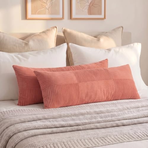 Fancy Homi Set of 1 Coral Boho Long Lumbar Body Decorative Throw Pillow Cover - Image 7
