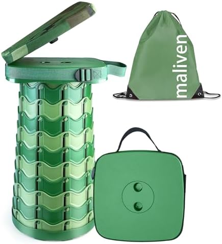 Collapsible Stool Chair with Padded Cushion Seat, Easy Carry Portable Folding by Maliven
