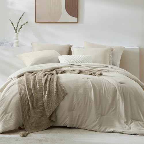 Super King Size Comforter Set- 7 Pieces Soft Bed in a Bag King Bedding Sets by WRENSONGE