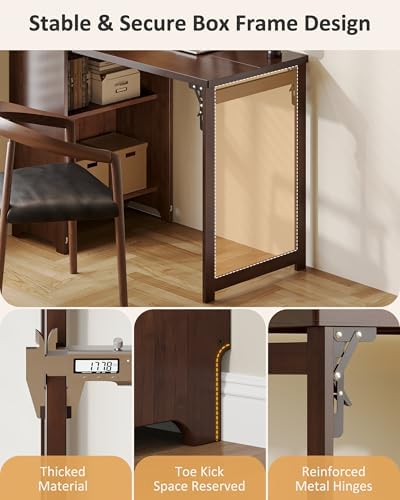 Bamboo Folding Desk for Small Spaces, Foldable Desk - Image 5