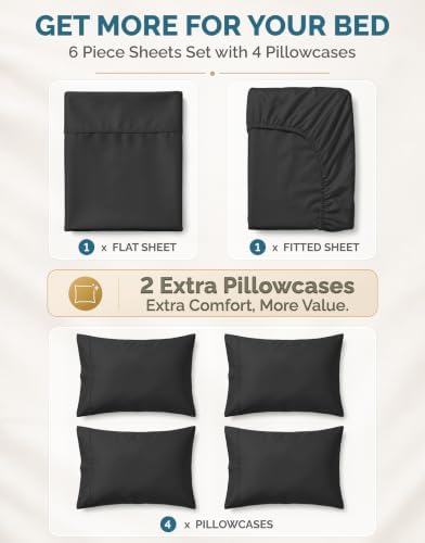 Casa Platino Sheets Full – 6 Piece Crisp Percale Weave Full Cooling Sheets - Image 3