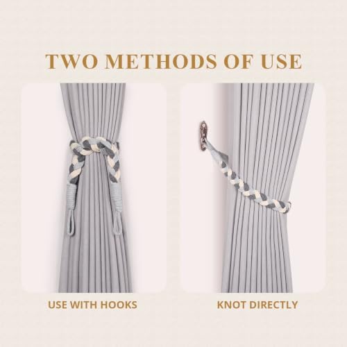NICEEC 4 Pack Natural Cotton Rope Curtain Tiebacks Elegant Boho Style - Image 4