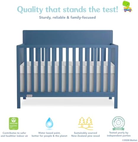 Fisher-Price Meadowbrook 4-in-1 Convertible Full Size Baby Crib, Wooden Nursery - Image 4