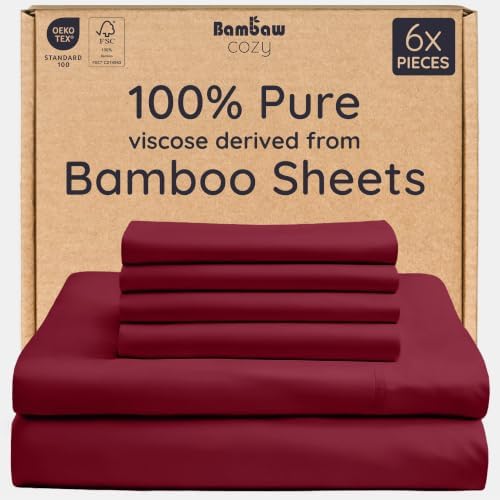 Bambaw 100% Viscose Derived from Bamboo Queen Sheet Set, 6 Piece Set by Bambaw