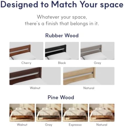 King Bed Frame Signature Solid Pine Wood Platform, Noise Free, Under Bed Storage - Image 5