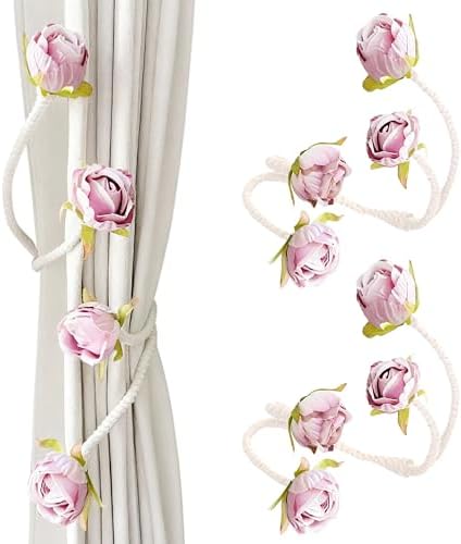 Decorative Pink Rose Curtain Tieback by Unknown