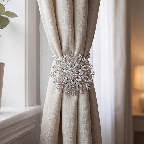 2PCS Curtain Tiebacks Buckle Magnetic Decorative Rope Holdbacks Holders Curtain - Image 4