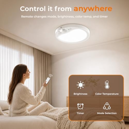TANBABY Motion Sensor Rechargeable Ceiling Light Indoor - Image 6