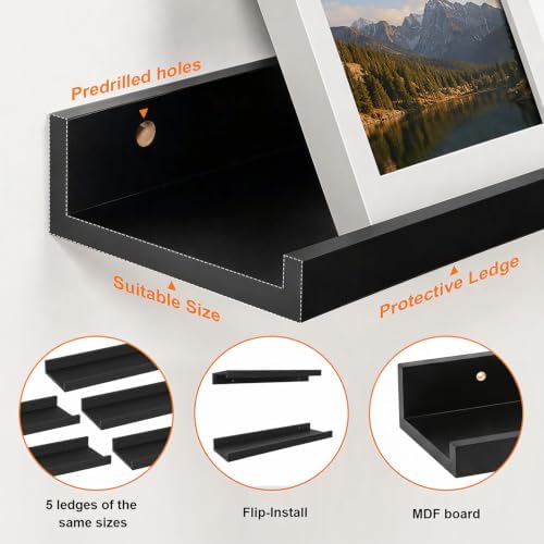36inch Long Floating Shelves for Wall Decor, 5-Set Shelves - Image 4