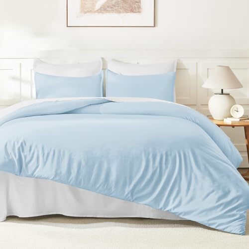 Litanika Light Blue Comforter Full Size, 3 Pieces Lightweight Solid Bed Set - Image 6