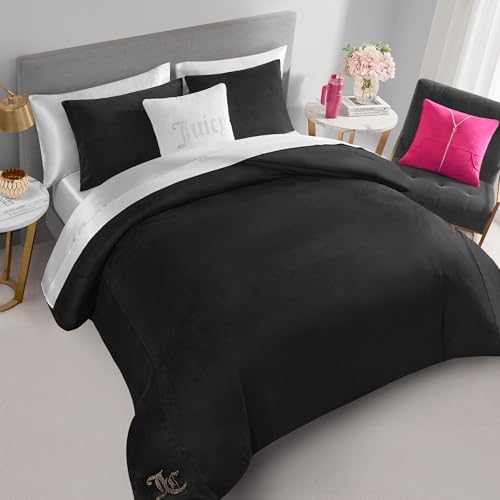 Juicy Couture Black Velour Full/Queen Comforter Set - Image 3