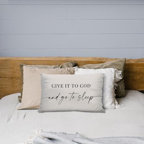Knibeo Give It to God and Go to Sleep, Decorative Corduroy Pillows Cover - Image 6