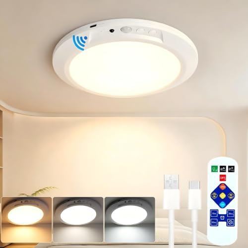 Rechargeable Ceiling Light Motion Sensor Closet Light Battery Operated by Jefedana