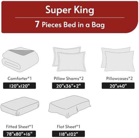 MUXHOMO Super King Comforter Set 7 Pieces, Hot Pink/Baby Pink - Image 5