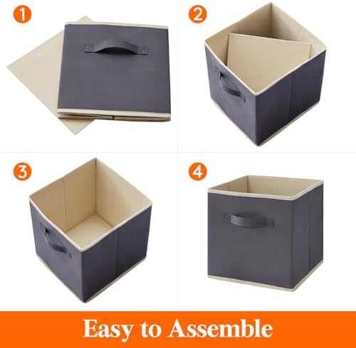 Lifewit Storage Cubes, 11 Inch Organizer Bins, 18L Gray, 16 Packs - Image 4