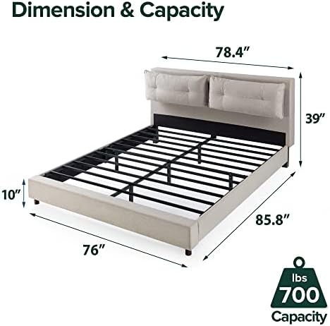 ZINUS Avery Platform Bed with Reclining Headboard and USB Ports, No Box Spring - Image 2