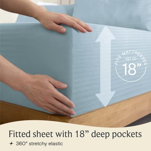 LuxClub 5 PC Split King Size Sheet Set Bed Sheets, Breathable Luxury Sheets - Image 5