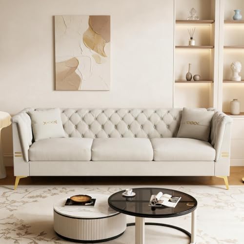 83" Oversized 3 Seater Sofa, Velvet Couch by Outdoorchairs