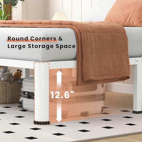 VIPSHOW 14 Inch White Queen Heavy Duty 3500lbs Bed Frame - Image 6