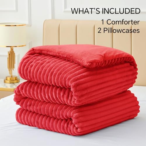 BEDELITE Fleece Queen Comforter Set, Fluffy Bed Set - Image 6