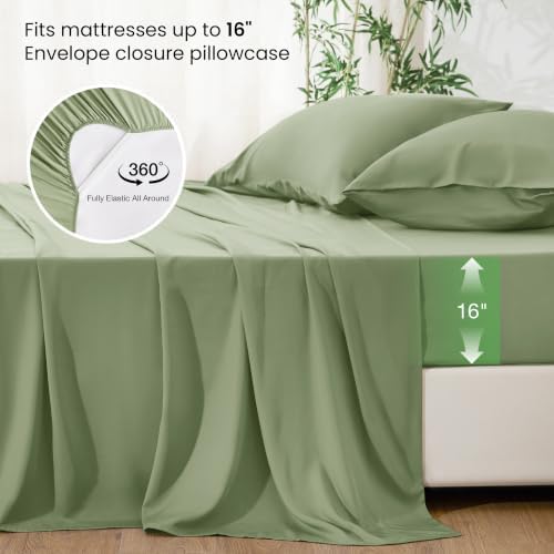 Love's cabin 100% Rayon Derived from Bamboo, Twin XL Sheet Set, 3 Pieces - Image 4
