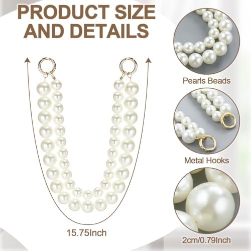 Tondiamo 2 Pack White Pearl Curtain Tiebacks Decorative Holdbacks - Image 2