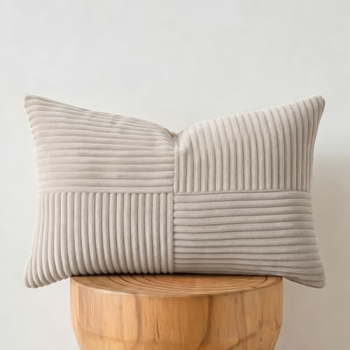 Fancy Homi Taupe Lumbar Decorative Throw Pillow Covers 26x16 Inch by Fancy+Homi