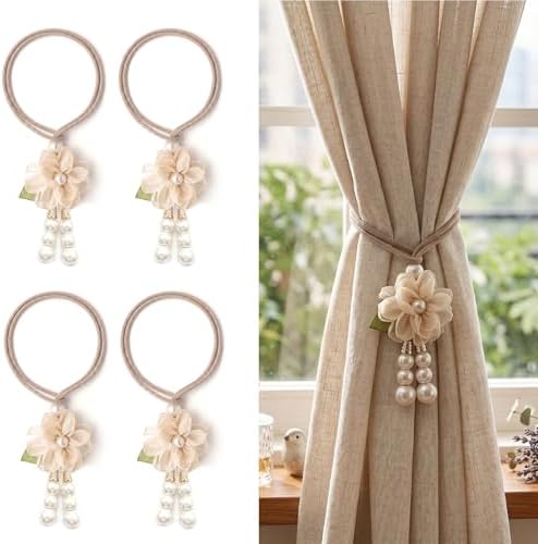 Adjustable Curtain Tiebacks， 4pcs Hand-Woven Rope by TAMHOO