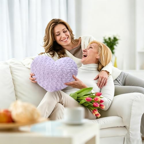 Purple Throw Pillows, Cute Heart Pillow, Decorative Pillows - Image 2