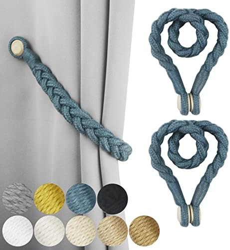 Magnetic Soft Curtain Tiebacks Rope Cotton Window Curtain Holdbacks Porlau by CurtainTiebacks