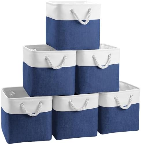 11 inch Cube Storage Bin with Handles 6 Pack by SimplifySpaceSimplifyLife