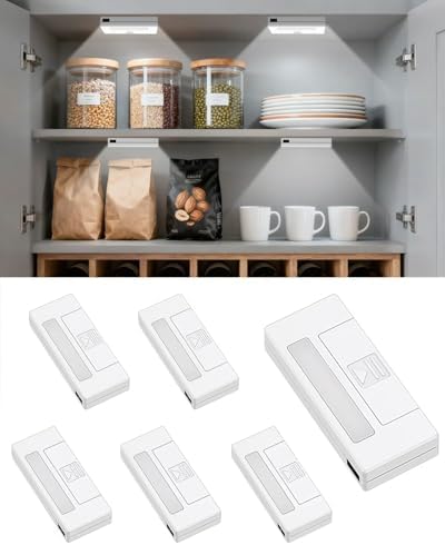 6 Pack Door Open Sensor Cabinet Lights, Cordless LED Cabinet Closet Light by Amagle