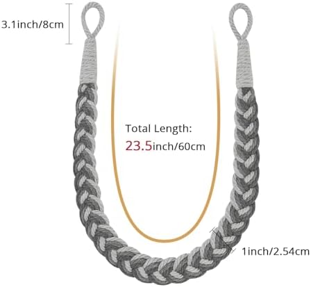 NICEEC 2 Pack Natural Cotton Rope Curtain Tiebacks Elegant Boho Style - Image 3