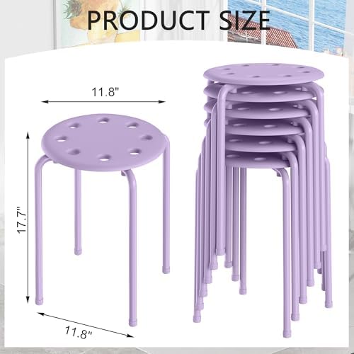 VECELO 6-Piece Stacking Stools for Classroom - Image 2