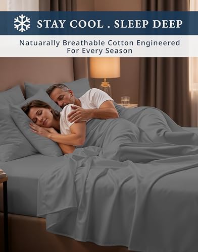 LANE LINEN 100% Egyptian Cotton Bed Sheets Queen Set Sateen - Image 7
