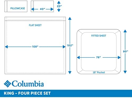 Columbia 4-Piece Omni Freeze Cooling Sheet Set, Columbia Grey - Image 4