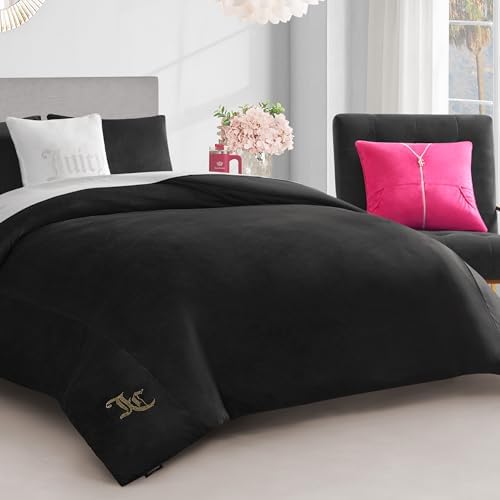 Juicy Couture Black Velour Full/Queen Comforter Set - Image 5