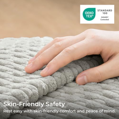 Kevin Textile Soft Corduroy 16"x26" Lumbar Pillow Cover 1 Pack, Light Grey - Image 2
