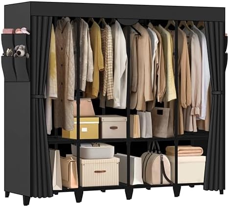 Wardrobe Closet, Quick and Easy Assembly by Jofuler-USDirect