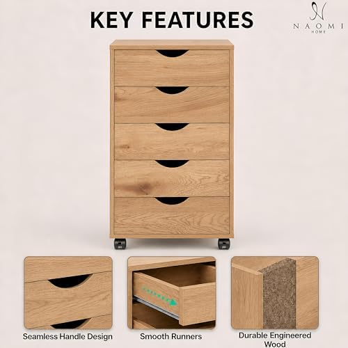 Naomi Home 5 Drawer Storage Cabinet - Image 4