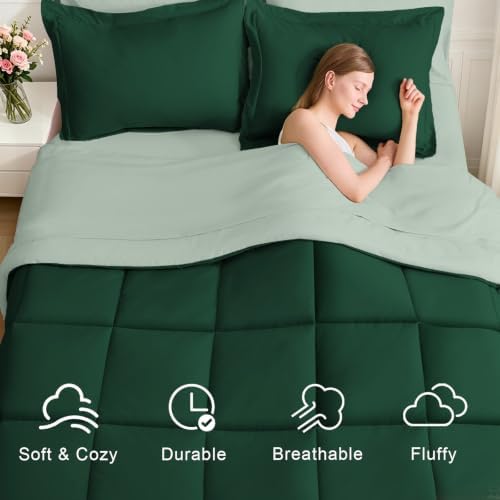 FUANNA Queen Comforter Set 7 Pieces, Reversible Bed Set, Soft Bed in a Bag - Image 2
