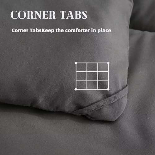 DOWNCOOL Comforters Twin Size, Dark Grey Duvet Insert, Lightweight Quilt - Image 3
