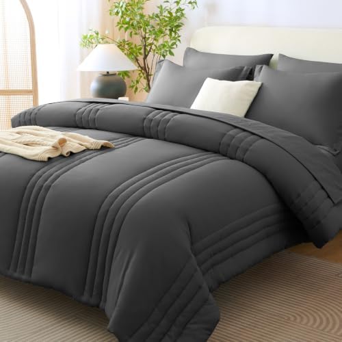 CozyLux King Size Comforter Set Dark Grey by CozyLux