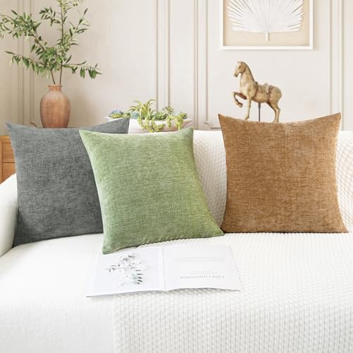 CaliTime Decorative Couch Throw Pillow Covers 24 X 24 Inches Medium Grey - Image 5