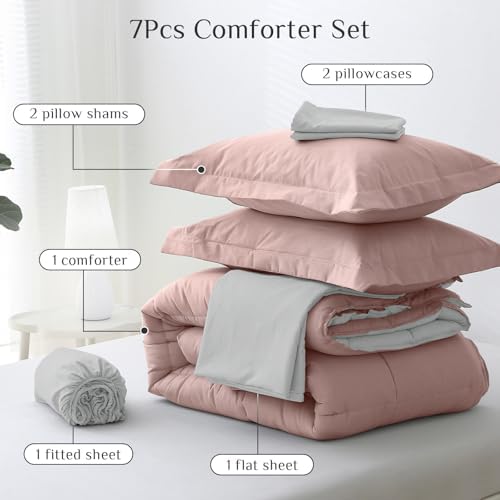JOLLYVOGUE California King Comforter Set, Ultra-Soft Bed in a Bag Cal King Size - Image 5